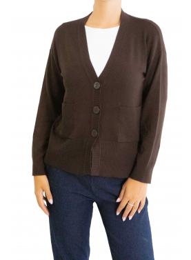 Cardigan tinta unita 3 bottoni 